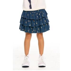 Harry Potter x Chaser Ruffle Navy Skirt Bolts & Glasses Girls 7 RARE